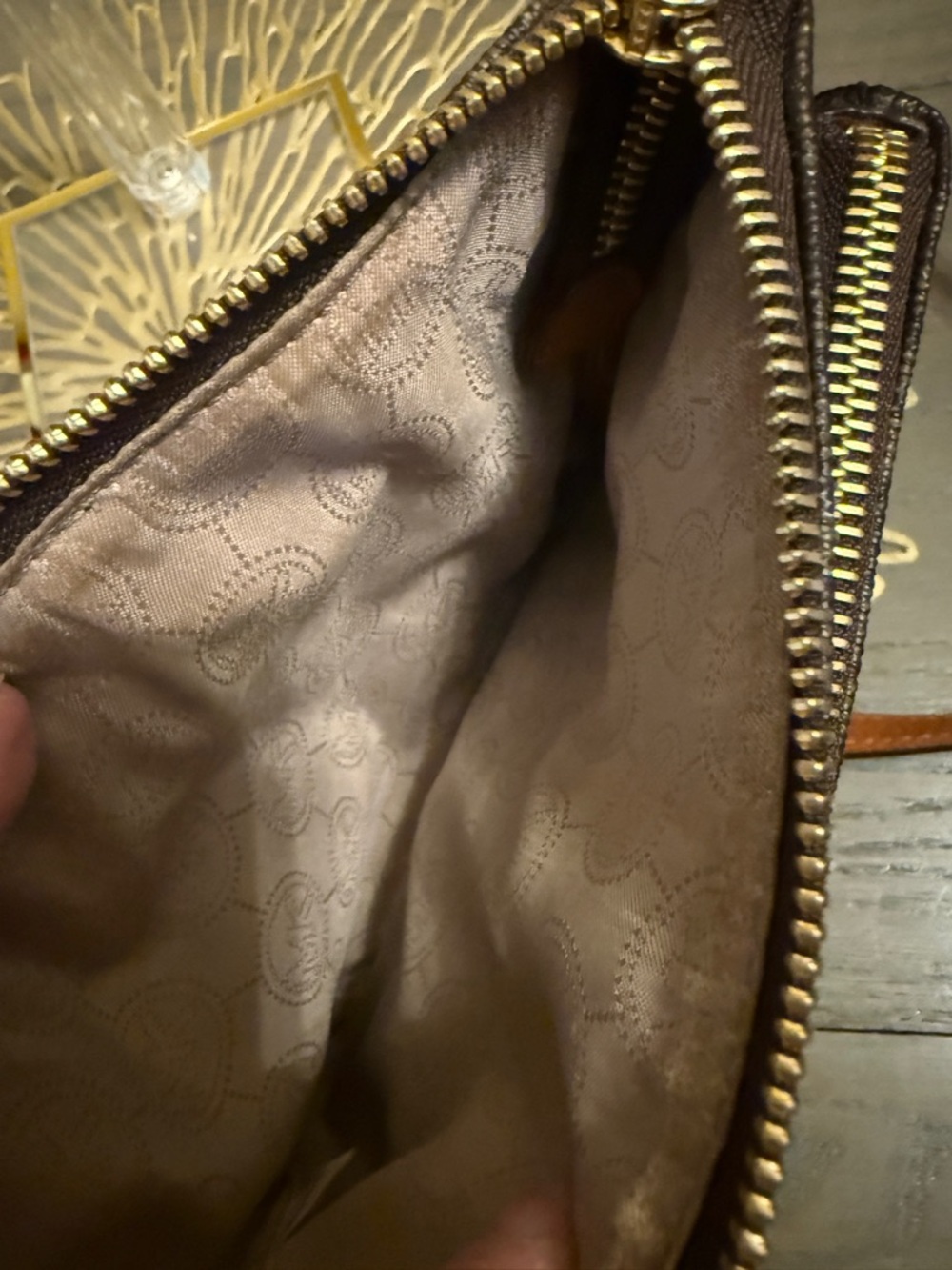 Michael Kors Bundle Black Patent Leather Belt Bag and Brown Logo Crossbody - Picture 7 of 15